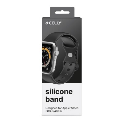 CELLY Λουράκι Σιλικόνης για Apple Watch 38/40/41MM Μαύρο